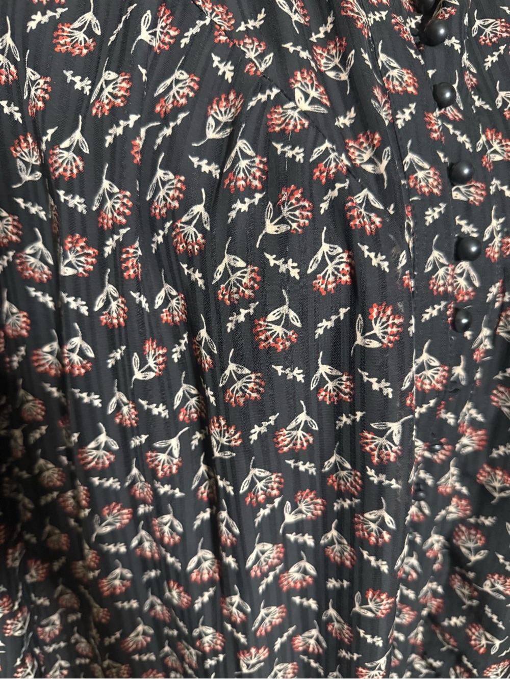 Long Sleeve Floral Maxi Dress - Black/Pink - Picture 5 of 5